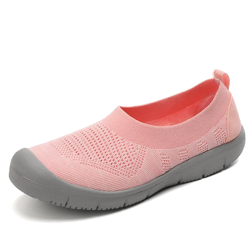 Женские Повседневные вязаные носки; сезон осень; дышащие женские классические удобные слипоны на плоской подошве; прогулочная обувь для мам - Цвет: Pink