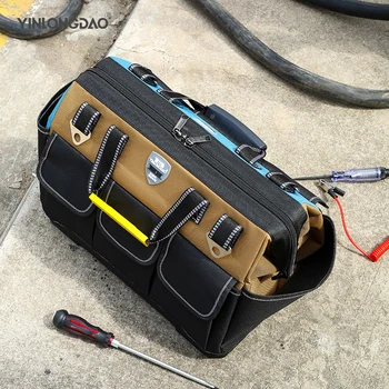 

Tool Bag Portable Electrician Bag Multifunction Repair Installation Canvas Large Thicken Tool Bag Work Pocket