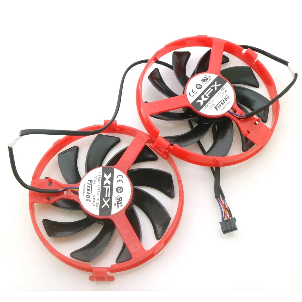 FDC10U12S9 C 12V 0.45A VGA вентилятор для XFX R9 380 380X 370 370X RX460 560 R7 350 360 видеокарты