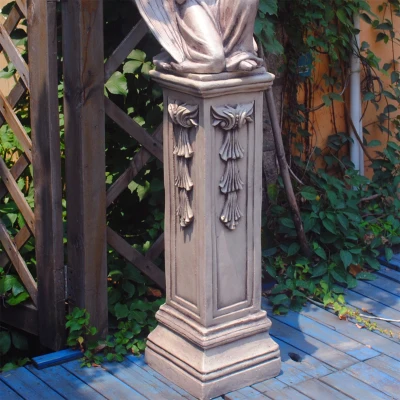 Европейский ретро богиня, Ангел мраморная колонна Статуя Ангела искусства скульптура смолы ремесла открытый сад двора украшения R2969 - Цвет: 26X90CM