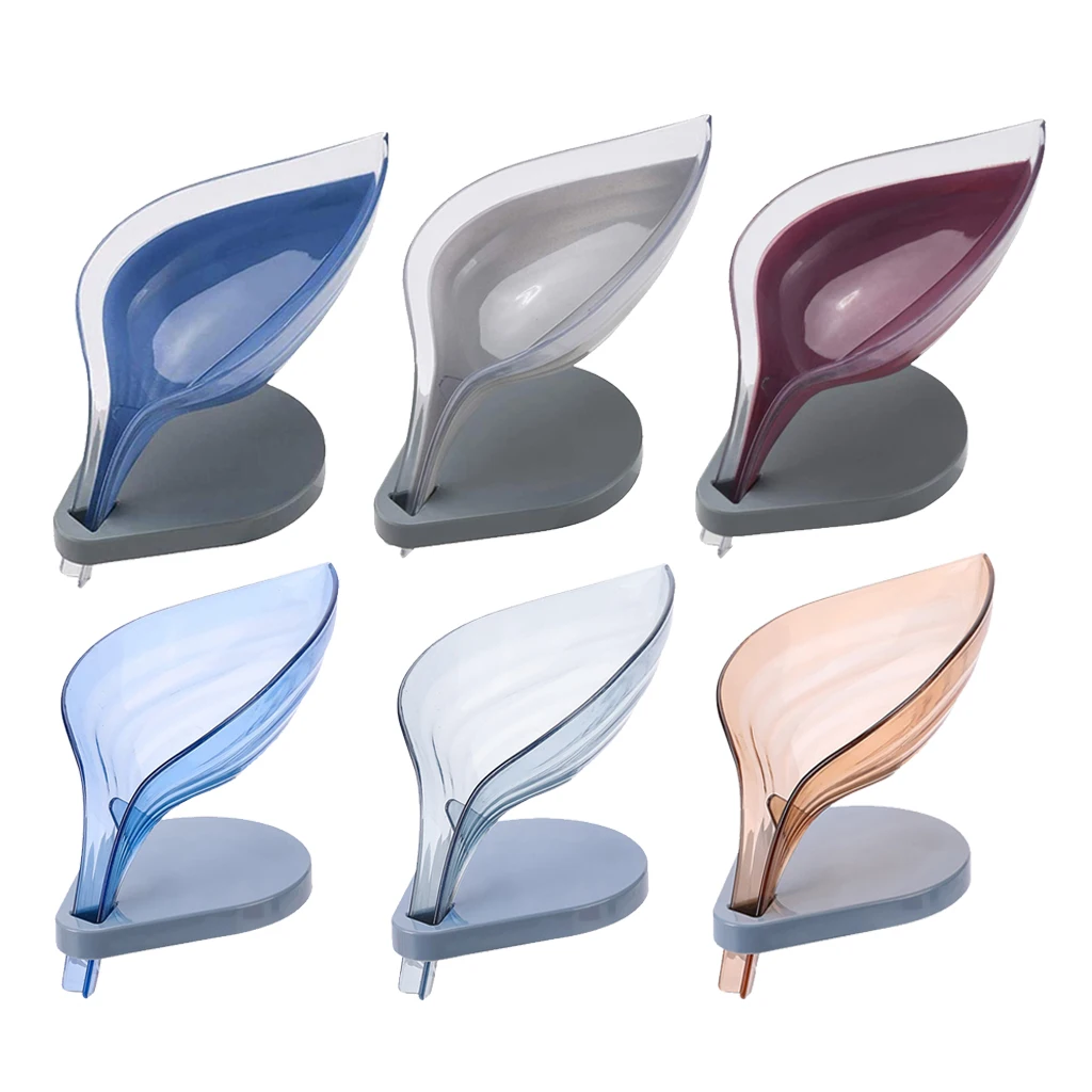 Leaf Soap Box Soap Holder Clear Kitchen Supplies Gadgets  Suction Cup Natural Leaf Shape Soap Case 6 Colors Leaf Soap Box Soap Holder Clear Kitchen Supplies Gadgets  Suction Cup Natural Leaf Shape Soap Case 6 Colors