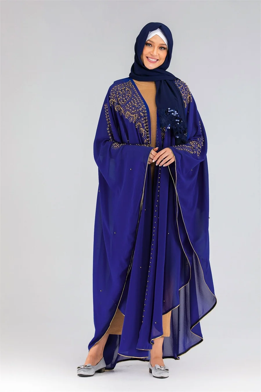 Siskakia Khimar мусульманский джилбаб Дубай аравийская абайя кимоно мусульманская одежда для женщин Мода Стразы Бисер кафтаны и Джуба Новинка