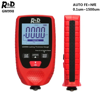 

SNAKOL GM998 car paint coating thickness gauge electroplate metal coating thickness tester meter 0-1500um Fe & NFe probe