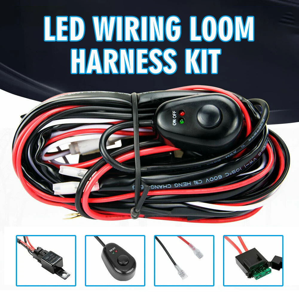

Mayitr 1set Driving Lights Wiring Loom 12V 40A Relay Switch Kit Professionally Assembled Wiring Looms For Driving Lights