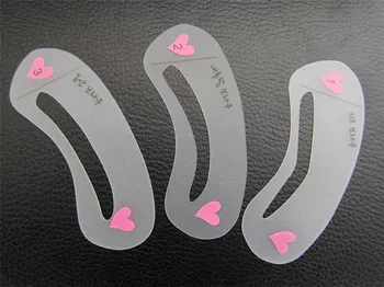 

New 500sets/lot 3 Pcs Reusable New Eyebrow Stencil Tool Makeup Eye Brow Template Shaper Make Up Tool Eye Brow Guide Template