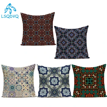 

Decorative Throw Pillows Case Cotton Linen Boho Geometric Mandala Cojines Decorativos Para Sofa Cushion Cover for Living Room
