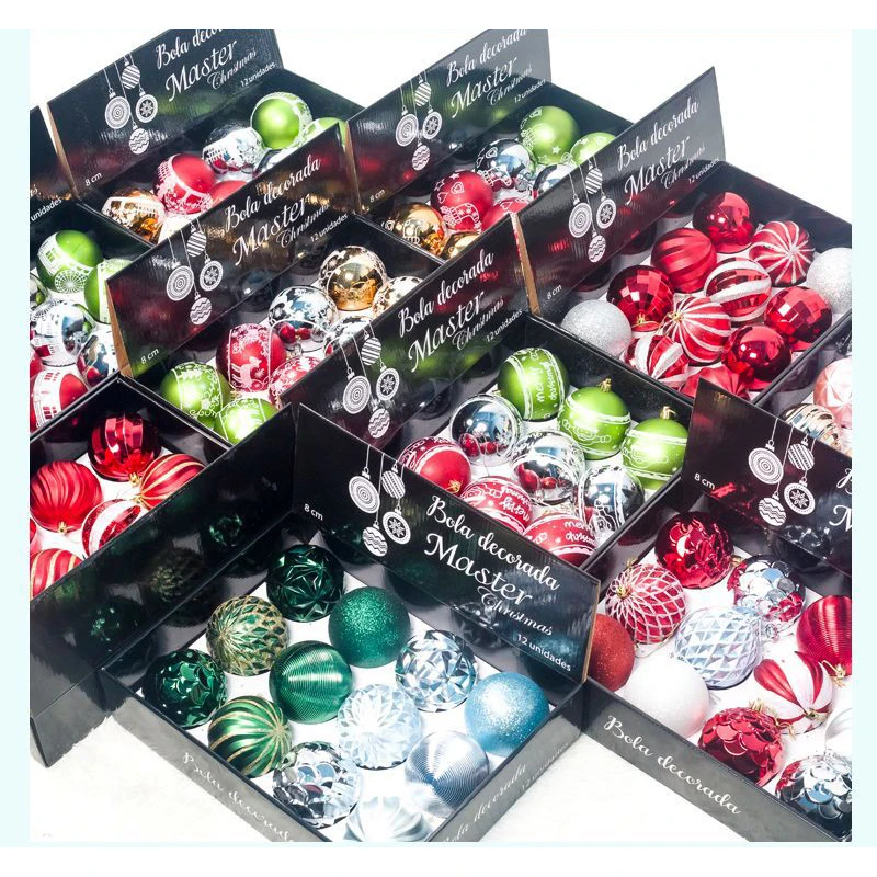 

24 шт. 8 см Рождественский мяч Снеговик Санта Клаус колокольчики с фигуркой лося золотой белый красный Рождественский шар кулон для украшения елки