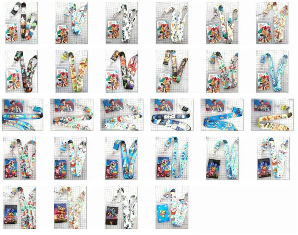 

New 1pcs cartoon Toy story 4 Named Card Holder Identity Badge with Lanyard Neck Strap Card Bus ID Holders With Key Chain