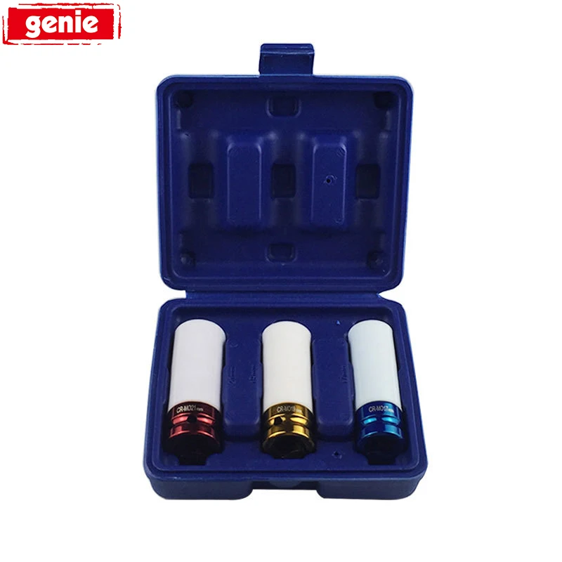 

3pcs 17/19/21mm Pneumatic Tyre Protection Sleeve Colorful Steam Sleeve with Case For Auto Repair Hardware Tool