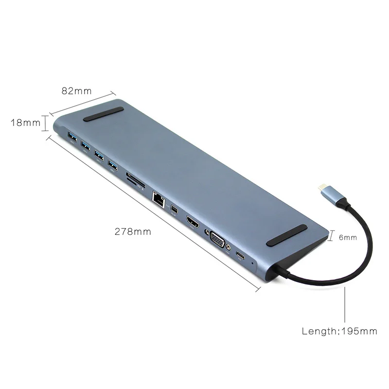 USB C док-станция usb-хаб TYPE C к HDMI VGA концентратор RJ45 мини DP 12 в 1 с PD для ПК ноутбука Macbook huawei samsung