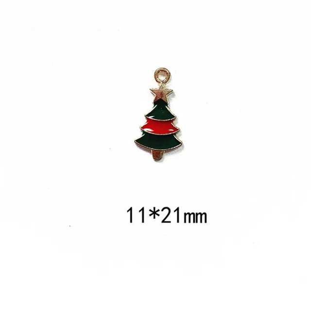 Christmas Mini Dripping Oil Enamel Charms Pendant for Jewelry Making Bracelets Earrings Pendant DIY Accessories