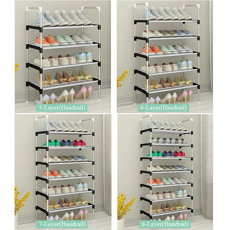 Easy Assemble Shoe Rack Sneakers Stand Boots Rack Portable Space-saving Home Dorm Stand Holder Metal Shoe Shelf with Handrail Easy Assemble Shoe Rack Sneakers Stand Boots Rack Portable Space-saving Home Dorm Stand Holder Metal Shoe Shelf with Handrail