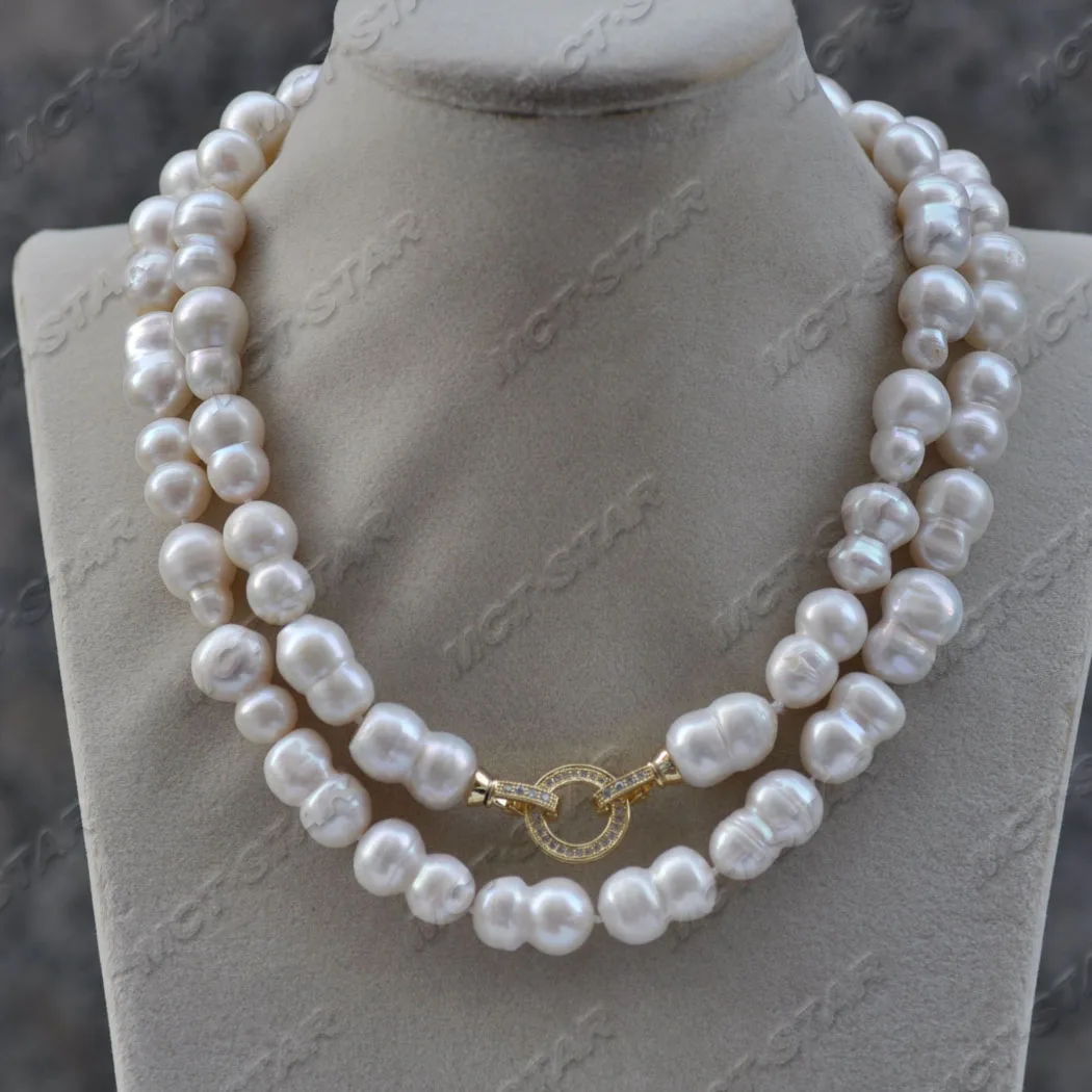 

Ожерелье с двойным пресноводным жемчугом Z11714, 17-33 дюйма, 20 мм, белый арахис