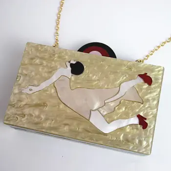 

Women Shoulder Bag Bridal Acrylic Evening Cartoon Clutch Party Prom Wedding Handbag Purse