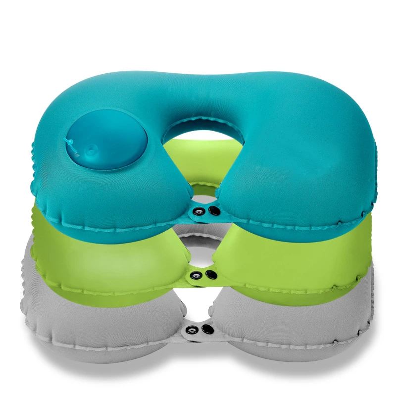 U-Shape Automatic Inflatable Travel Pillow Neck Pillow Car Air Inflatable Pillows Neck Cushion Travel Headrest Folding Portable