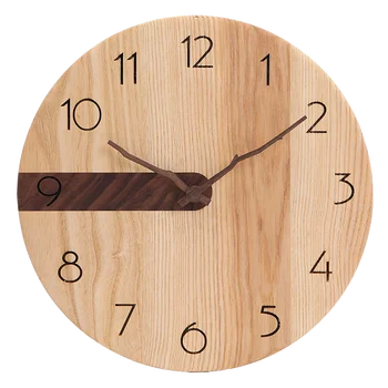 

Nordic Black Walnut Solid Wood Wall Clock Living Room Modern Simple Home Mute Original Wooden Clock Bedroom Creativity