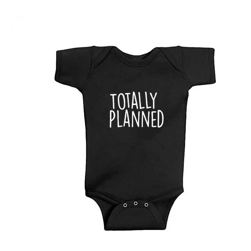 Полностью спланированная и не так много новорожденных детская одежда для близнецов Лето с коротким рукавом черный цельный унисекс боди для новорожденного 0-18 м