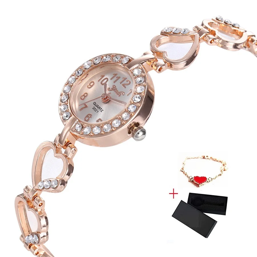 

Peach Heart Women's Bracelet Watch Small Full Diamond Fashion Ladies Quartz Watch Waterproof Dress Woman Watch Reloj Mujer 2019