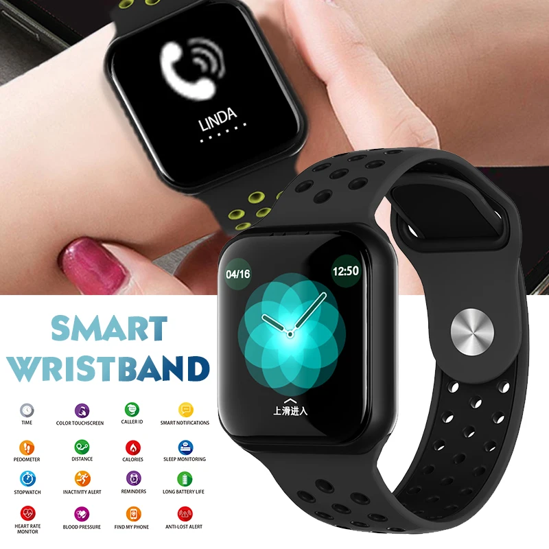 

Smart Watch Full touch screen F8 Bluetooth Heart Rate Monitor Calories Fitness Tracker Clock IP67 waterproof Smart Bracelet