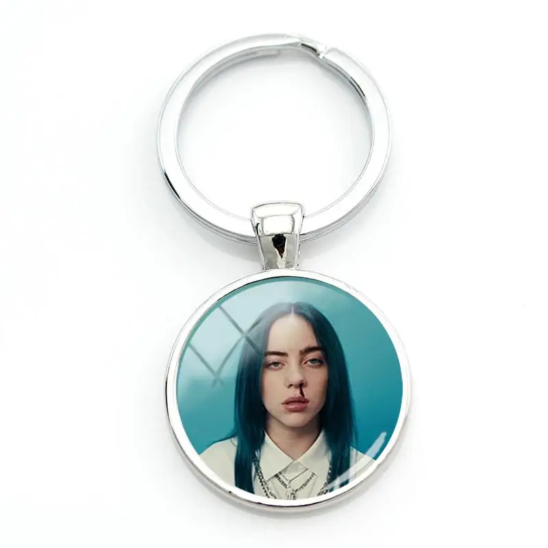 JOINBEAUTY, хип-хоп, музыка, звездное искусство, изображение, брелок Billie Eilish, женский брелок, кольцо, держатель, подарок на день рождения, ювелирное изделие HB09 - Цвет: HB12