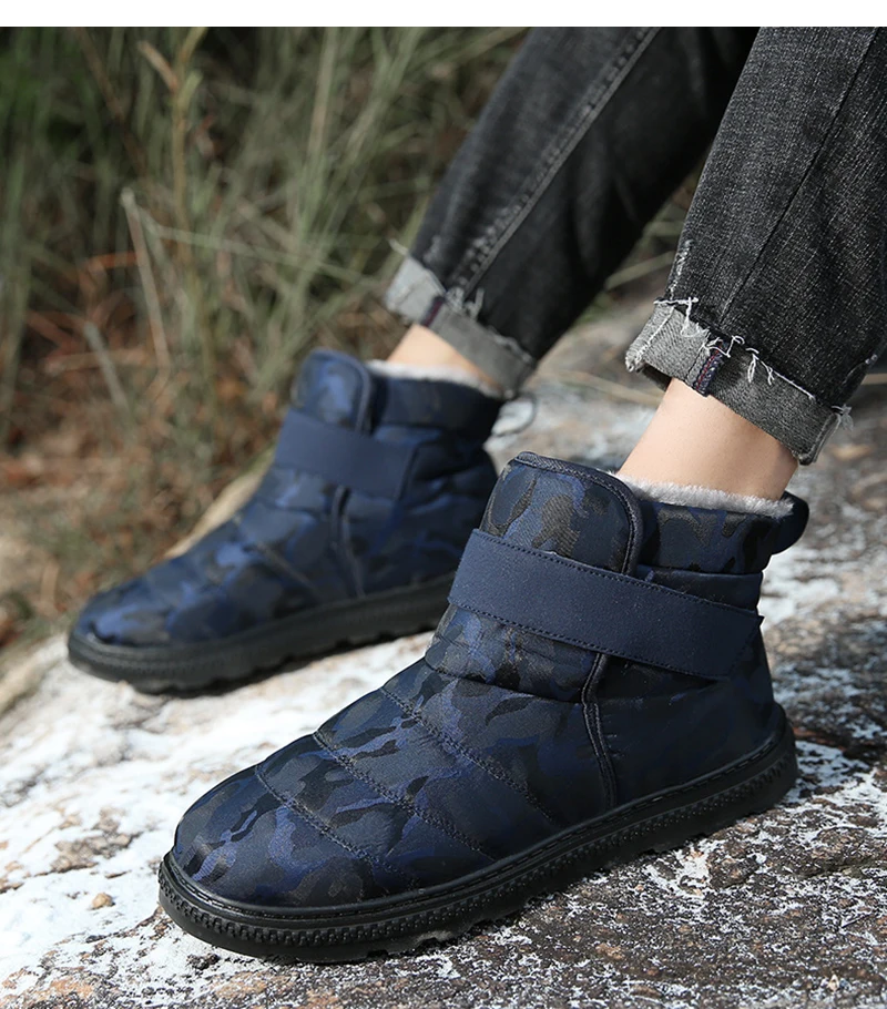 Men Shoes Winter Boots For Men Footwear Non-Slip Waterproof Warm Fur Ankle Snow Boots Men Winter Shoes Chaussure Homme