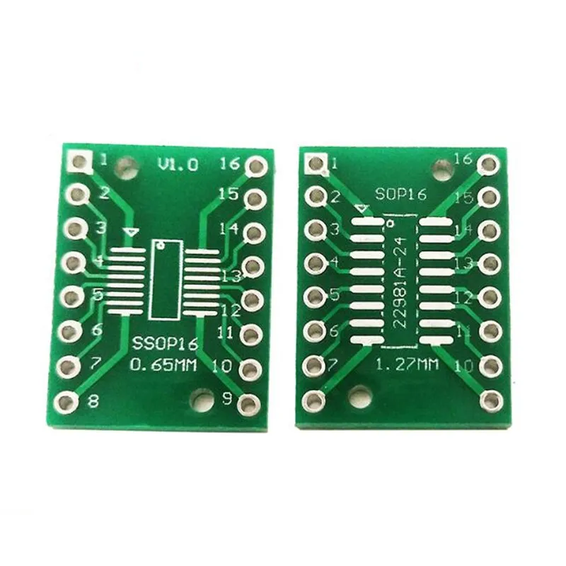 6PCS SOP16 SSOP16 TSSOP16 To DIP16 0.65/1.27mm IC Adapter PCB Board CA