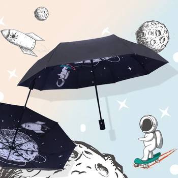 

Travel Umbrella Sunny Rainy Cartoon Paraguas Women Rain Umbrella Female Folding Umbrellas Sunny Parasol Anti-UV Shade Parapluie