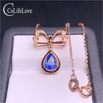 

CoLife Jewelry 18K Rose Gold Sapphire Pendant for Daily Wear 5*7mm Natural Sapphire Necklace Real Rose Gold Sapphire Jewelry