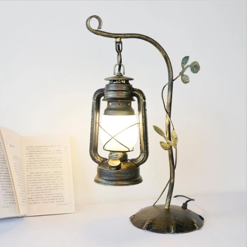 Chinese Table Lamp Vintage Horse Lamp Old Oil Lamp Bedroom Bed Kerosene