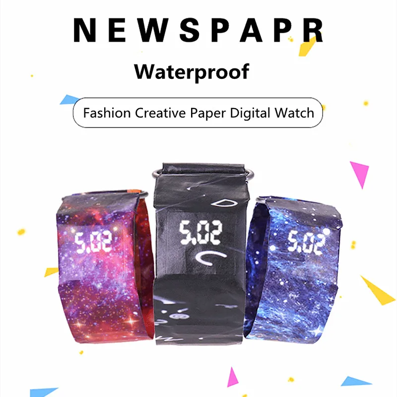 New Stylish Waterproof Paper LED Digital Watch Hodinky Men Women Children Unisex Electronic  Watch Gift Ceasuri Relogio Feminino
