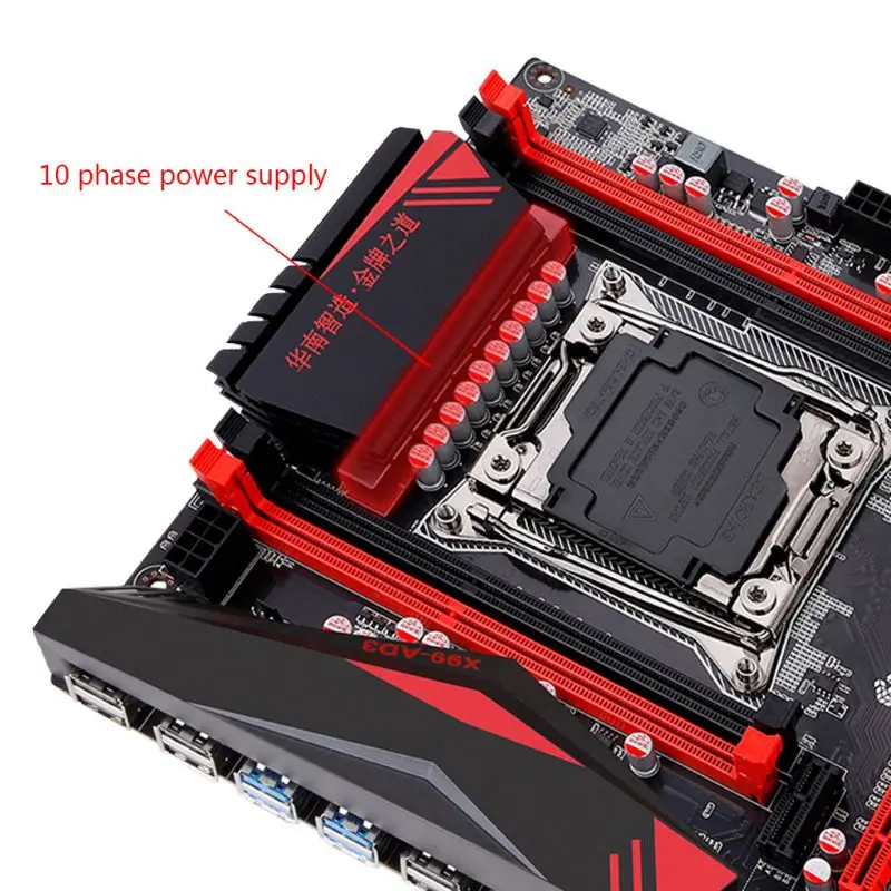 Huananzhi X99 материнская плата с M.2 NVMe слот LGA2011-3 DDR3 4 канала 4xusb 3,0 10xsata 3,0 Порты