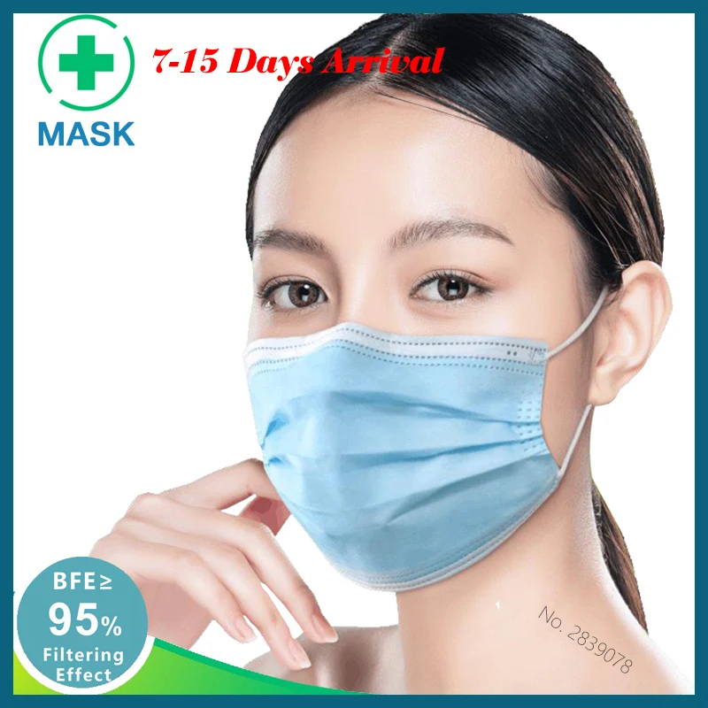 

DHL Shipping 50PCS Disposable Protective Mask 3 Layers Dustproof Facial Protective Cover Masks Maldehyde Prevent bacteria