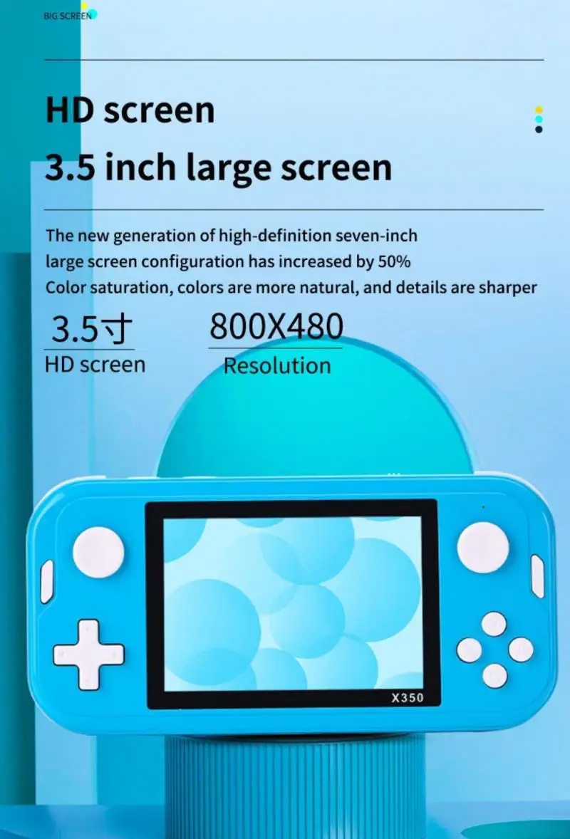 Handheld Game Player X350 Video Game Console Mini Retro Console With 6000+ Games 3.5 Inch IPS Screen For GBA/MD/FC 10 Emulators