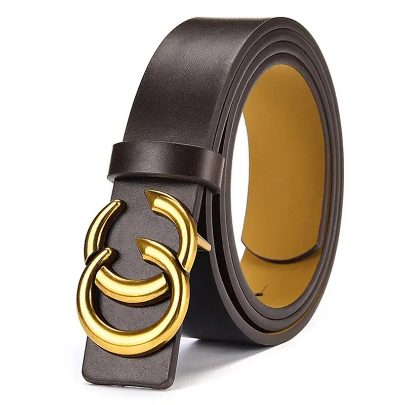 

4 Colors Unisex Vintage Double C Belt PU Leather Belt with Metal Buckle Fashion Resists Stretching Belt Perfect for Any occasion