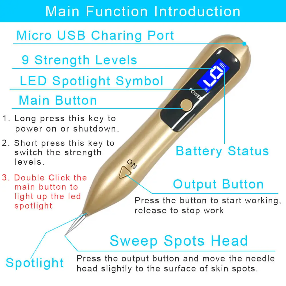 ЖК-плазменная ручка, светодиодный лазерный прибор для удаления Крота, Машинка для удаления 9 уровней кожи лица, темное пятно лица, веснушки, тег, средство для удаления бородавок, инструмент