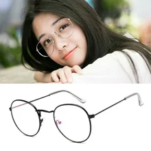 Круглые очки оправа женские мужские очки ретро очки для близоруких металлических прозрачных линз черные серебристые золотые очки Oculos De Grau