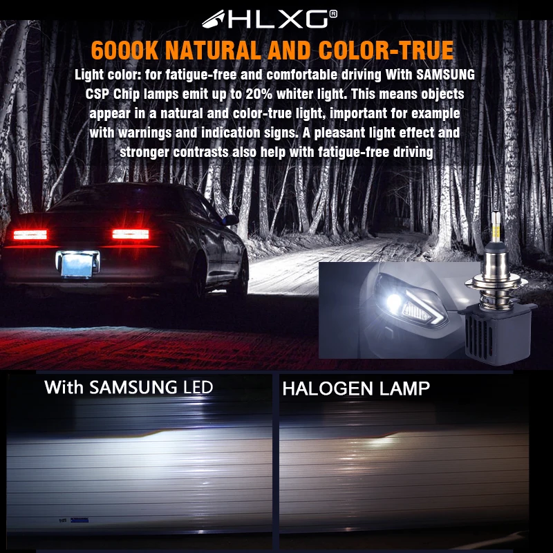 Hlxg 3d 360 Led H4 H7 H1 Bulbs 4 Sides Car Headlight 15000lm
