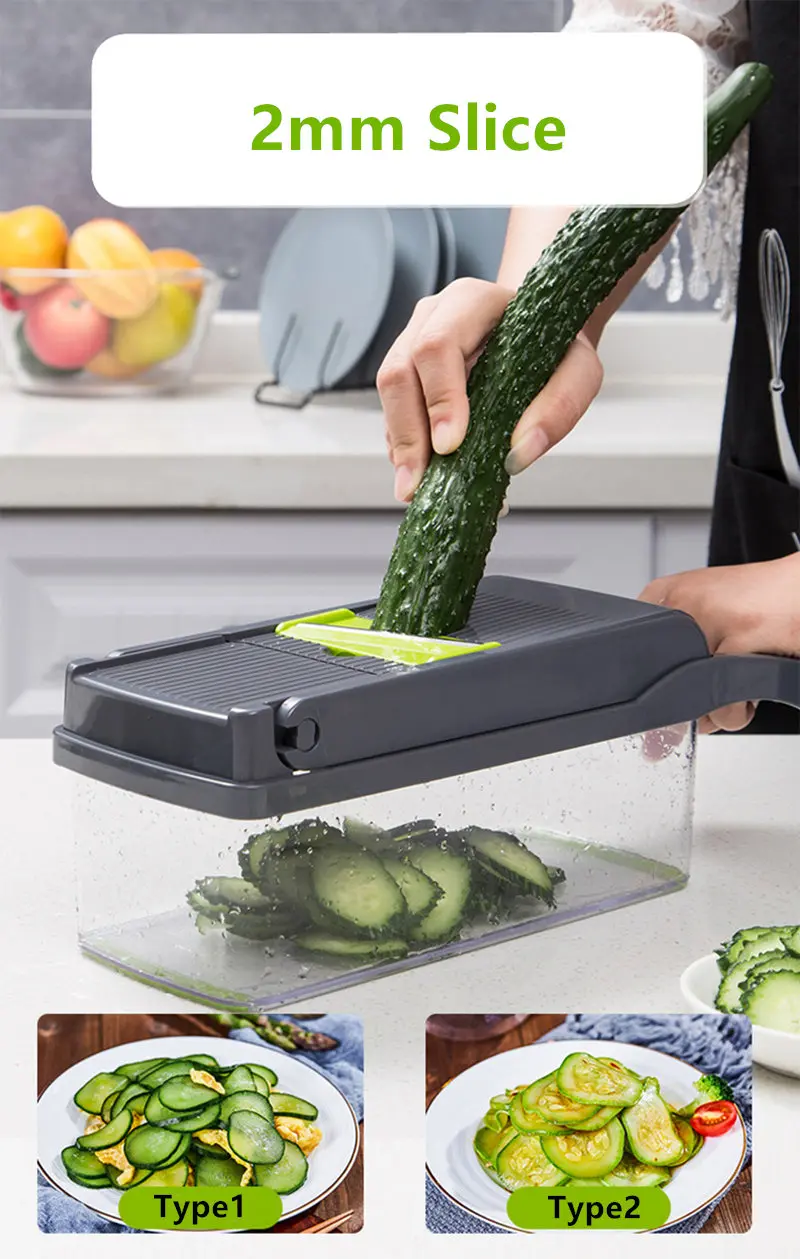 8 In 1 Multi-Functional Vegetable & Fruit Cutter - Kitchenfiy