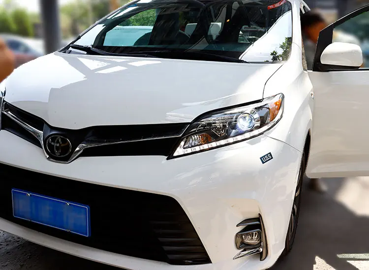 Автомобильный Стайлинг, чехол для фары Toyota Sienna, светодиодный фонарь, DRL Объектив, двойной луч, биксенон, HID