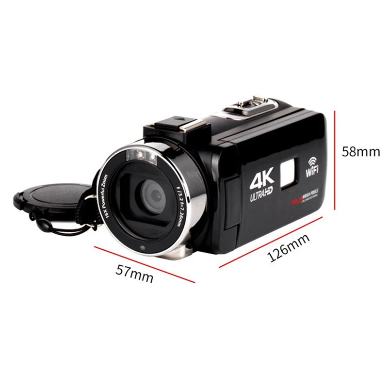 4K Camcorder 48MP Night Vision WiFi Control Digital Camera 3.0 Inch Touch-Sn Video Camcorder with Microphone