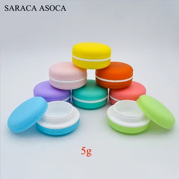 

5g Empty Plastic Macaron Cosmetic Jars Makeup Container Lotion Bottle Vials Face Cream Sample Pots Gel Box