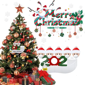 

2020 PVC Christmas Ornament Decoration 10pc Gift Personalized Hanging Pendants Party Distancing Santa Claus Home Decoration