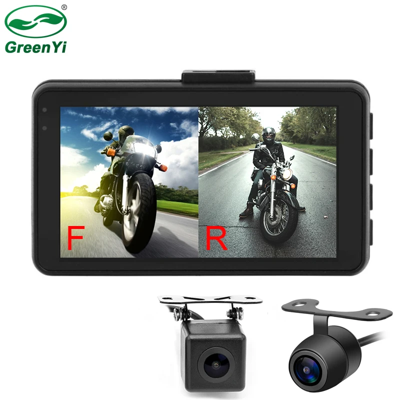 

MT21 Motorcycle DVR Monitor Dash Cam HD 720P+480P Front Rear View Camera Waterproof Motorcycle Black Recorder Video Box