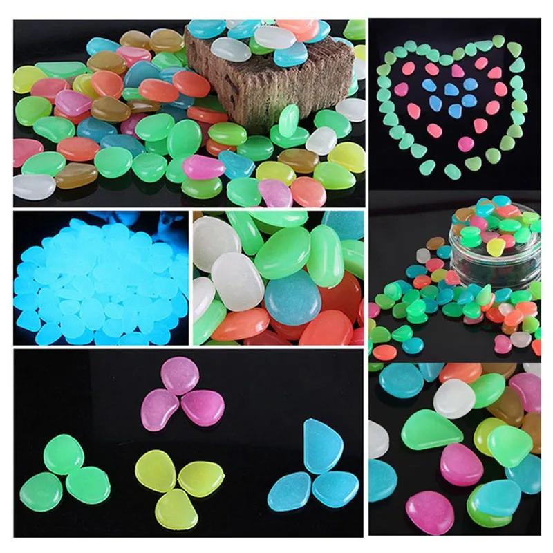 100Pc искусственные камни, камни светится в темноте светящиеся камни, садовый аквариум, украшение для аквариума, домашний орнамент, поставка