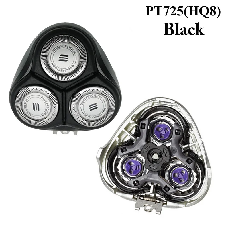Poleet Сменное бритвенное лезвие режущая головка для Бритва Philips головка PT725 PT877 HQ7310 HQ8240 YQ6008 HQ8 HQ64 HQ4 HQ9 бритвенный блок бритвы - Цвет: PT725-HQ8-Black