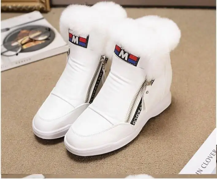 

Rabbit fur inner wedge heel rabbit fur casual shoes