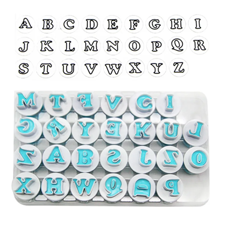 skelet Onzeker Wanorde 26PCS Upper & Kleine Letters & 10pcs Letters Cookie Cutter Plastic Letters  Fondant Cutter Bakvorm Taart Decoreren gereedschap - AliExpress Huis & Tuin