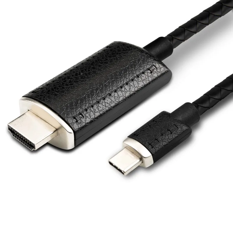 Черный Type-c к HDMI Мужской Видео экранный преобразователь кабель для компьютера кабели мобильного телефона 2 м Длина Plug-and-игровой адаптер - Цвет: Черный