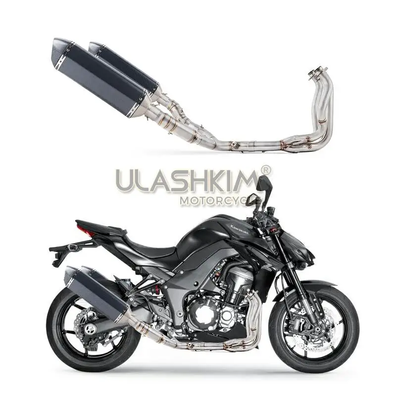Полная выхлопная система мотоцикла без шнуровки для kawasaki Z1000 Z1000R Z1000J Ninja1000 2010- Модифицированная средняя Соединительная труба