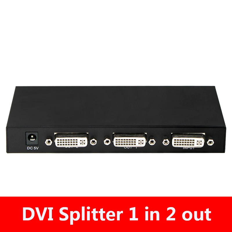 

DVI Splitter 1X2 DVI-D Distributor 1 In 2 Out 1920*1440 for projector monitor computer graphic card
